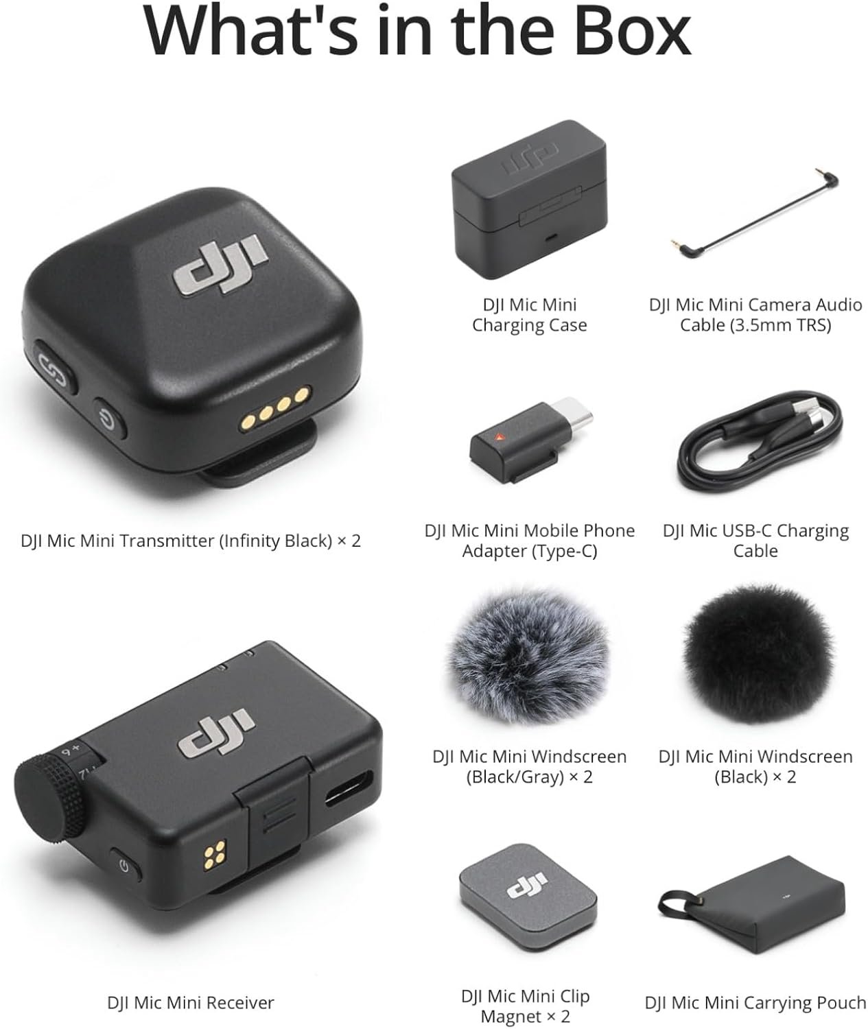 DJI Mic Mini wireless microphone system package view
