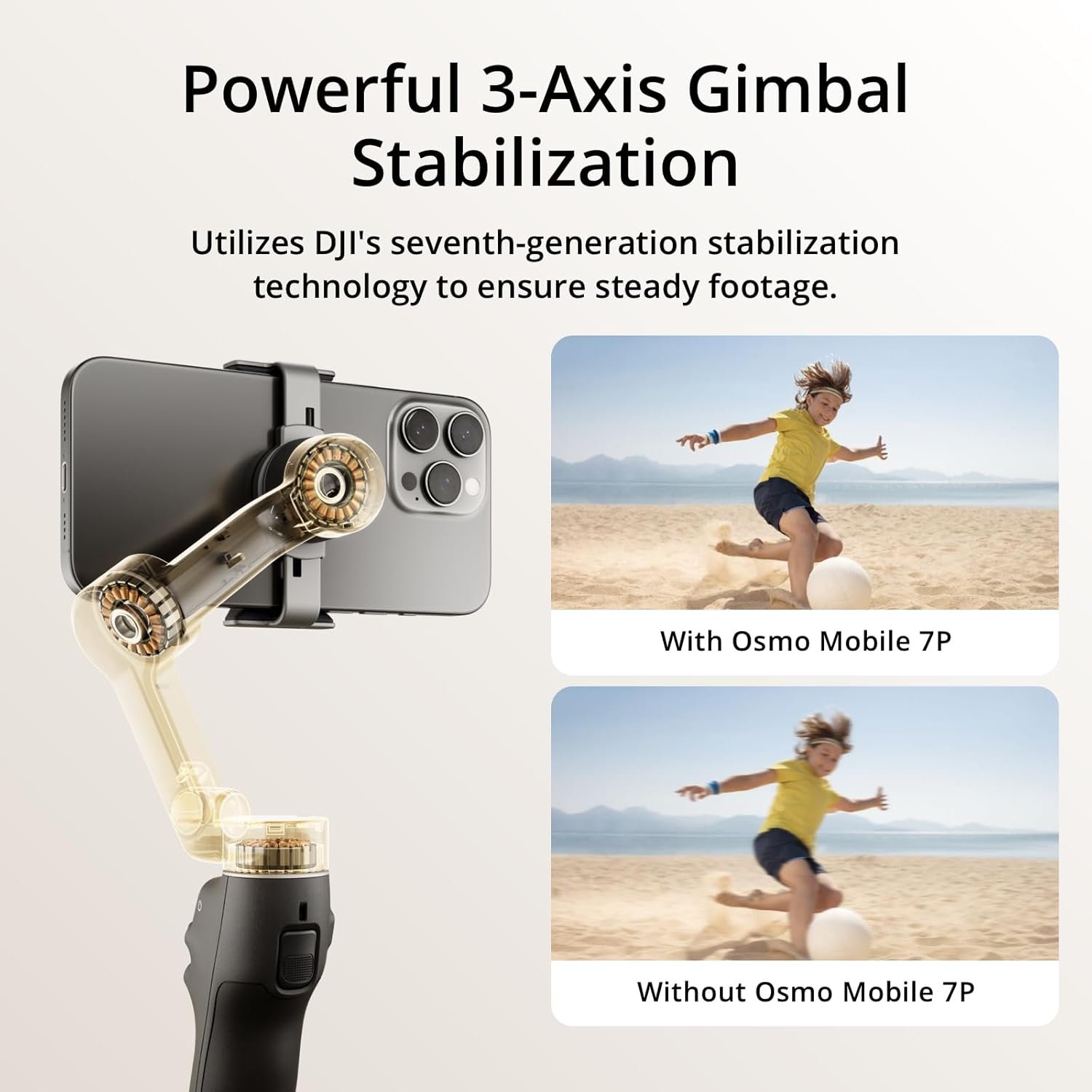 DJI Osmo Mobile 7P smartphone gimbal with multifunctional module axis view