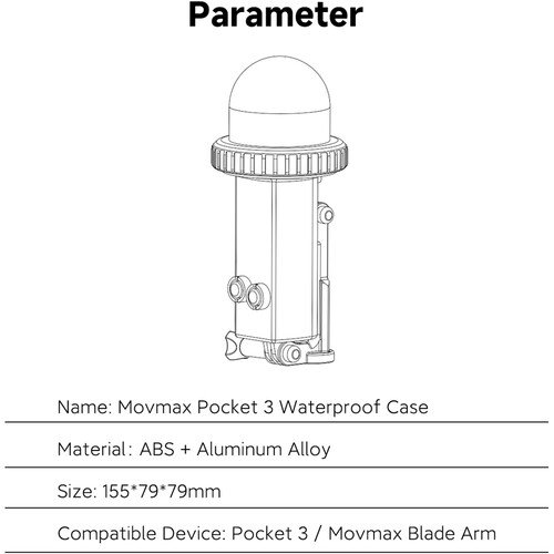 DJI Osmo Pocket 3 Waterproof Case specs view
