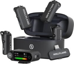 Hollyland LARK Max 4-person wireless microphone system front view