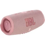 JBL Charge 5 Pink portable Bluetooth speaker left view