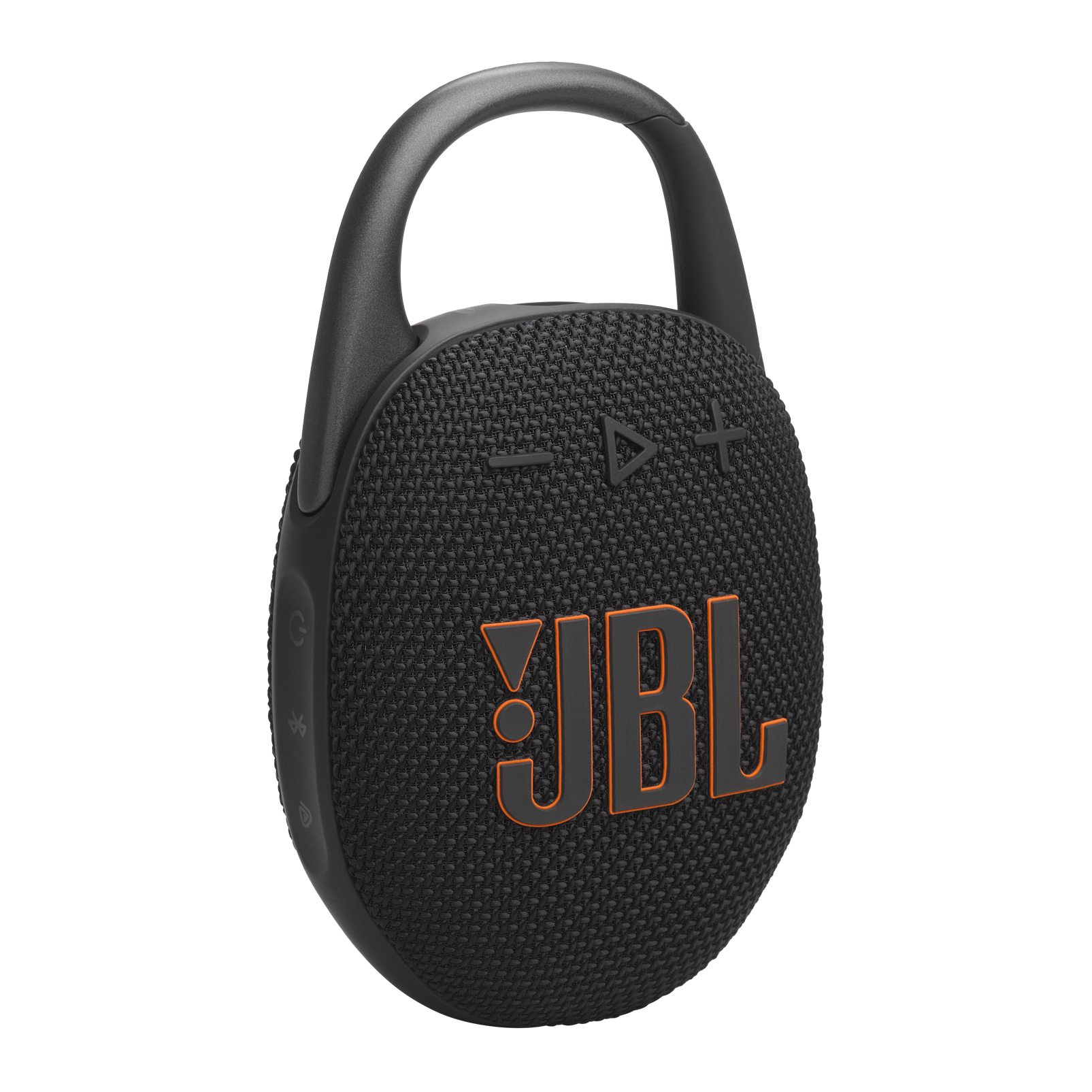JBL Clip 5 Black portable Bluetooth speaker side l view