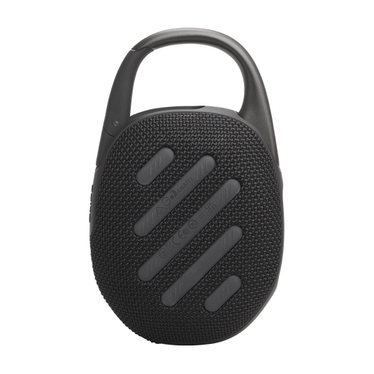 JBL Clip 5 Black portable Bluetooth speaker back view