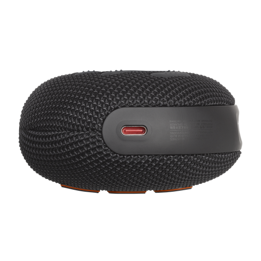 JBL Clip 5 Black portable Bluetooth speaker bottom view