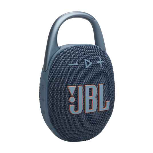 JBL Clip 5 Blue portable Bluetooth speaker side l view