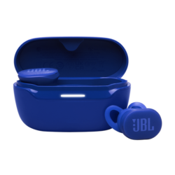 JBL Endurance Race 2 Blue earbuds front view