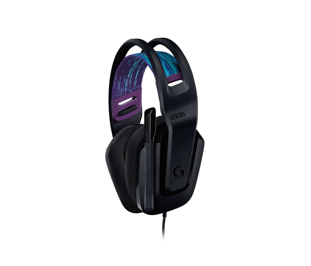 Logitech G335 Wired Gaming Headset black side view