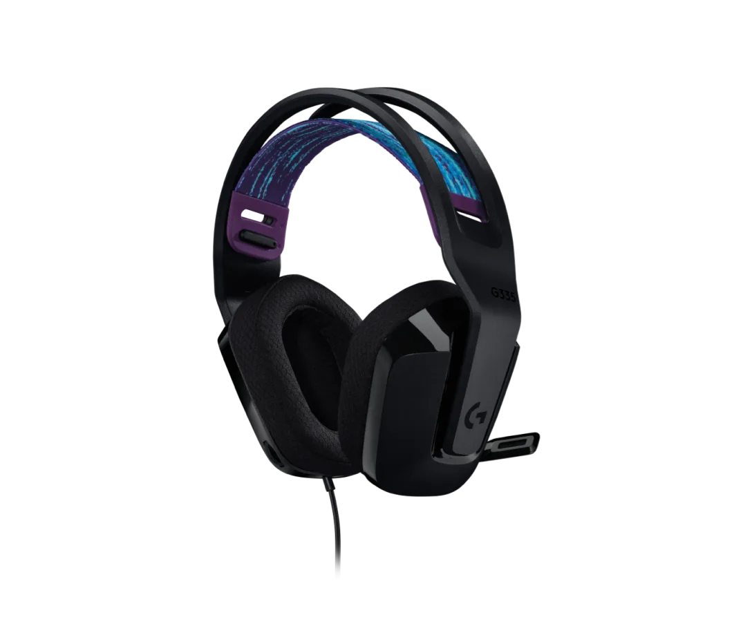 Logitech G335 Wired Gaming Headset black back view