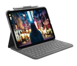 Logitech Slim Folio for iPad 10th Gen Arabic keyboard front view