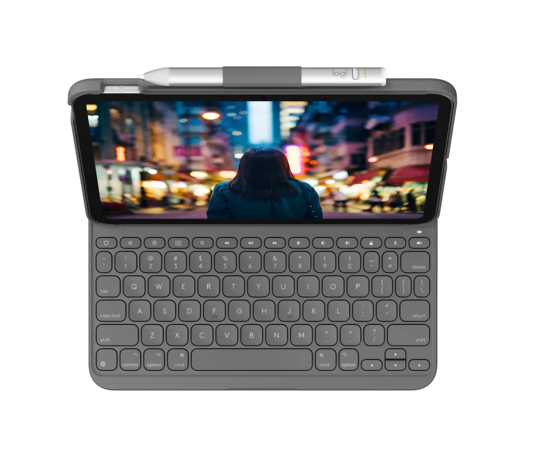 Logitech Slim Folio for iPad 10th Gen Arabic keyboard top view