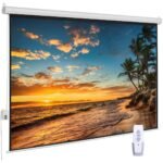 Motorized projector screen wall mount 240x240 front view