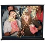 Manual portable projector screen 1x0.75 front view