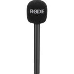 RØDE Interview GO handheld adapter with Wireless GO transmitter front view
